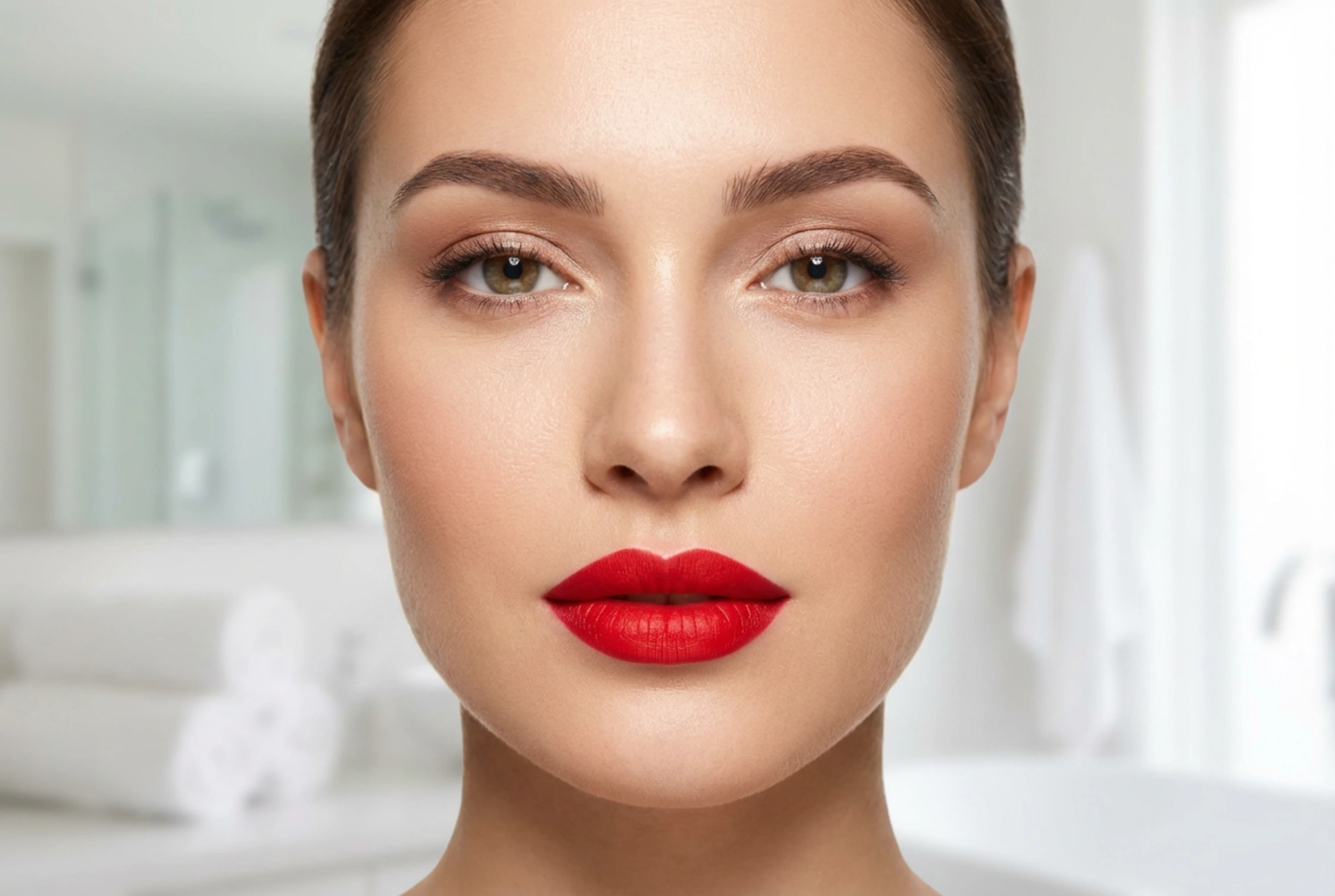Make-up für rote Lippen: Augen, Teint und Augenbrauen Schritt für Schritt in Einklang bringen