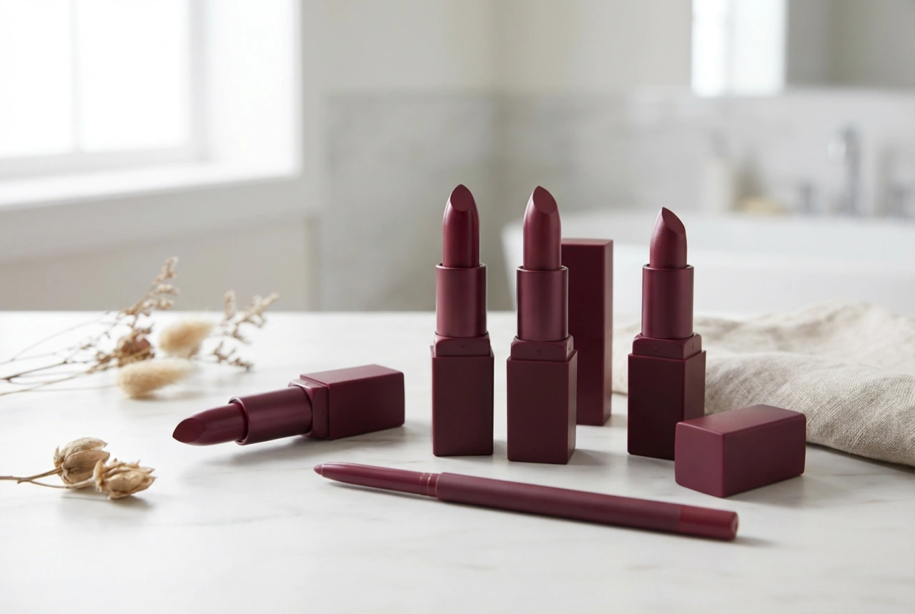 Burgunderroter Lippenstift: So finden Sie den passenden Ton und ziehen eine präzise Kontur