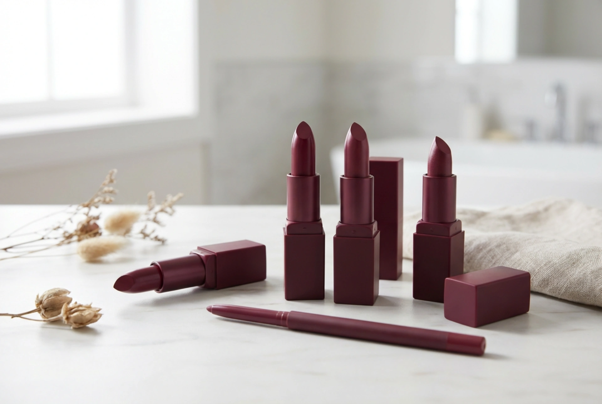 Burgunderroter Lippenstift: So finden Sie den passenden Ton und ziehen eine präzise Kontur