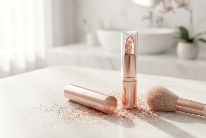 Glitzer-Lippenstift: Wie man ihn fuer einen gleichmaessigen und langanhaltenden Glanz auftraegt