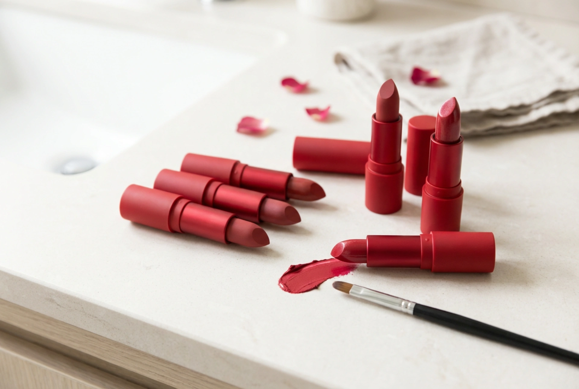 Roter Lippenstift: Die Wahl des passenden Finishs und Techniken für präzises Auftragen
