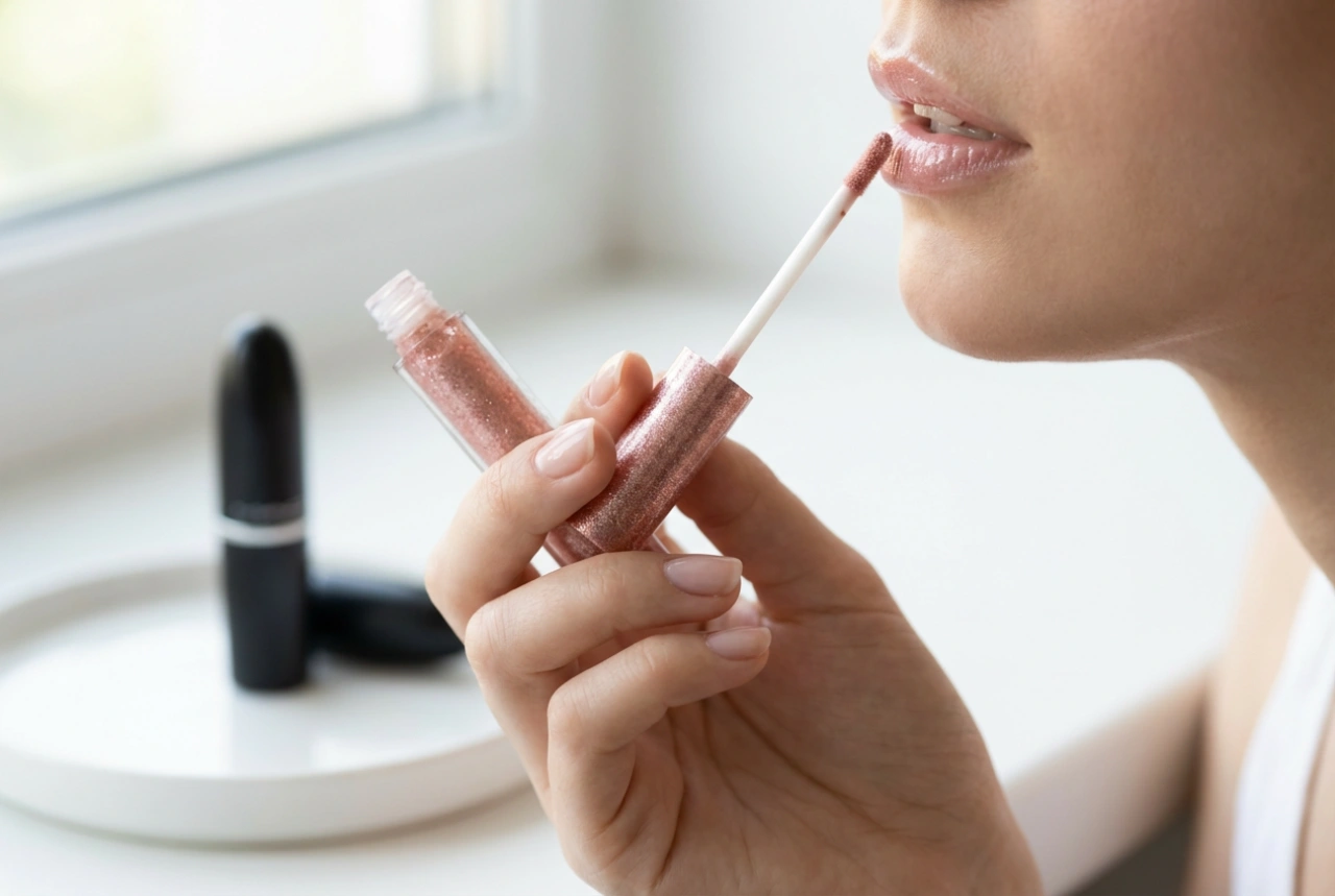 Glitzer-Lipgloss: Anwendung auf Lippenstift und solo, Methoden zur Fixierung