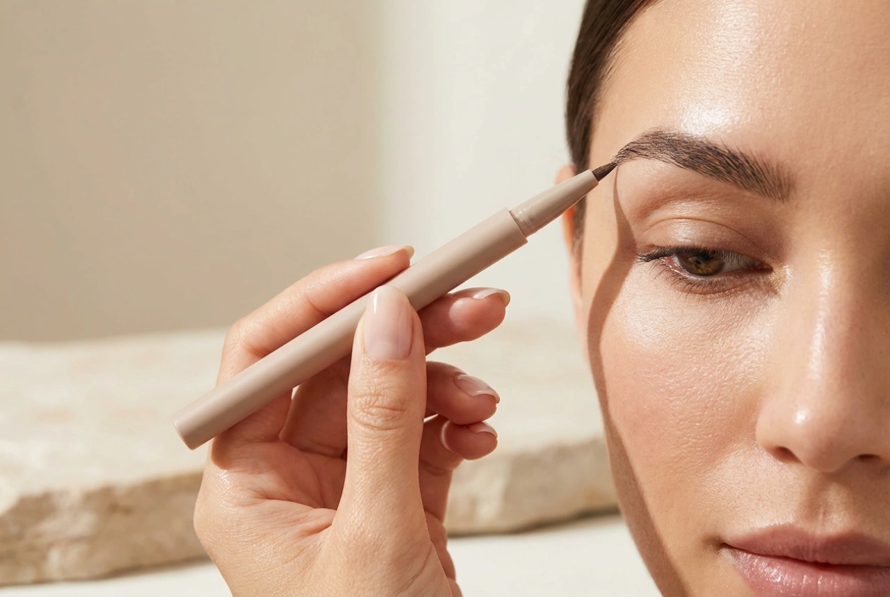 Augenbrauenstift: Härchentechnik und Korrektur des Brauenbogens