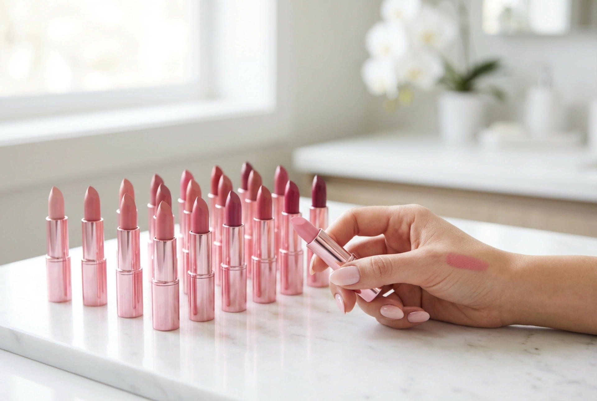 Rosa Lippenstift für Tag und Abend: Farbtonauswahl und Anwendung