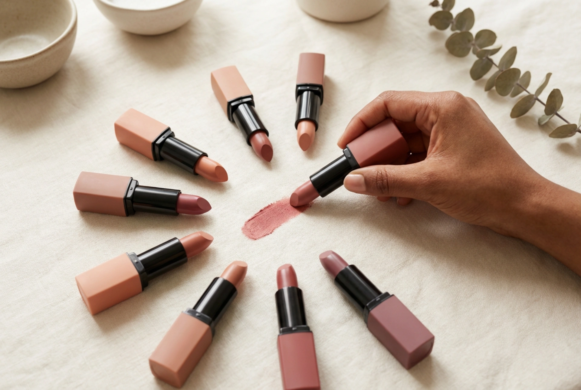 Nude-Lippenstift passend zum Hautton: Warme und kühle Töne